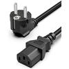 Bicmice BICMIC 3M Cavo IEC cavo di alimentazione Spina di contatto di protezione CEE 7/7 E+F 90° angolato su C13/3 pin adatto per PC, computer, TV, monitor, schermo, stampante, videoproiettore, proiettore