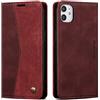 QLTYPRI Custodia per iPhone 11, vintage sottile con scomparto per carte di credito, in pelle PU, custodia a portafoglio in TPU, compatibile con iPhone 11 - rosso vino