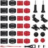 Gtwinsone Set di 35 Supporto Attacchi Adesivi Piatti e Curvi per GoPro Supporti Casco Adesivo con J-shaped Base e Adattatori Vite 1/4" Action Cam Attacco Telecamera Casco per GoPro Hero DJI