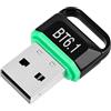 CQZYSM Adattatore USB Bluetooth 6.1 per computer portatile, connessione stabile e veloce, compatibile con cuffie, mouse, tastiera e altoparlante, chiave Blue Tooth, chiave Blue Tooth, Bluetooth USB