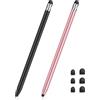 MEKO Pennino per tablet, confezione da 2 penne touch screen con 6 punte in gomma, 2 in 1 Touch Pen per tutti i telefoni cellulari/tablet come iOS, Android, iPhone, iPad, Samsung, Huawei, Xiaomi