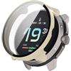 SMYAOSI Silicone Custodia Compatibili con Suunto Race S 45mm Cover con Pellicola in Vetro Temperato, Case Protettiva Rigido Paraurti Custodia per Suunto Race S 45mm Smart Watch (Beige)