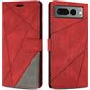 SONWO Cover per Google Pixel 7 PRO Custodia, Flip Caso in PU Pelle Case Cover Premium Portafoglio Custodia per Google Pixel 7 PRO, Supporto Stand, Slot per Schede, Rosso