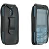 caseroxx Custodia in pelle con clip da cintura per Nokia 235 4G (2024) / 215 4G (2024) / 220 4G (2024), nera, robusta, con finestra di visualizzazione e clip da cintura in vera pelle