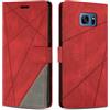 SONWO Cover per Samsung Galaxy S7 Edge, Flip Caso in PU Pelle Case Cover Custodia con Slot per Schede e Supporto Stand per Samsung S7 Edge, Rosso