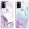 SEHEYA 2 Pezzi Custodia per Oppo A53 / Oppo A53s 2020 Cover Aesthetic Disegni Fantasia Silicone Bumper Case Ultra Sottile TPU Morbido Antiurto Protettiva Custodie, Marmo Rosa Viola