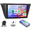 Hikity 4+128G Autoradio per Iveco Daily VI 2014-2021 con CarPlay Android Auto | 9 Incell Schermo Radio con Android 15 Bluetooth Navi GPS WIFI EQ FM/RDS USB Split-Screen Microfono Telecamera