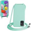 WenBaby Cover Compatible con Samsung Galaxy A51 5G,Cellulare Girocollo Custodia con Cordino TPU Corda Silicone Case Bumper per Samsung Galaxy A51 5G Custodia, Verde menta piperita