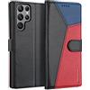 ELESNOW Cover Samsung Galaxy S22 Ultra 5G, Custodia in Pelle Magnetica Libro Flip Caso Portafoglio con [Kickstand] [Slot per Schede] [Chiusura Magnetica] per Samsung Galaxy S22 Ultra 5G (Nero)