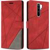 SONWO Cover per Redmi Note 8 PRO, Flip Caso in PU Pelle Case Cover Custodia con Slot per Schede e Supporto Stand per Redmi Note 8 PRO, Rosso