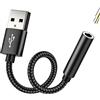HOYULLI Adattatore USB a Jack 3,5 mm Audio Scheda Audio Esterna per Cuffie Presa HiFi Cavo Femmina DAC Microfono Dongle Altoparlante Ps5 Auricolare Scheda Audio USB Adattatore