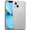 Verco Cover per iPhone 13 Mini, motivo glitterato, per iPhone 13 Mini, in silicone TPU, argento
