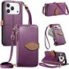 FERLAN Cover Compatibile Con Honor 600/600 Pro con Cordino,Flip Portafoglio Custodia in pelle, [Cinghia regolabile] [Slot per schede] [Magnetico],Custodia Libro Cover con Laccio - viola