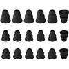 Penitue 9 Paia di Inserti Auricolari di Ricambio a Tripla Flangia, in Silicone Compatibili con La Maggior Parte Degli Auricolari In-Ear (Nero, 3 Misure)