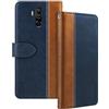 Shantime Custodia in Pelle con Ribalta Compatibile con Oukitel K9 Case con Portacarte Blocco RFID Cavalletto Magnetico Design Sottile Copertura(Blu)
