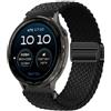 GIOPUEY Cinturini Magnetica Compatibile con Garmin D2 Air X15, Cinturino in Morbido Nylon Intrecciato [Unisex] [Traspirante] - Black
