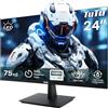 TuTu 24 Pollici Monitor Full HD VA Pannello Senza Bordi 75HZ Eye Care (1920 x 1080, VGA HDMI VESA 75 x 75mm), Senza Sfarfallio, Filtro Luce Blu, Basso Consumo Energetico, Monitor per PC Office