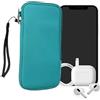 kwmobile Custodia in Neoprene con Zip per Smartphone XL - 6,7/6,8 - Astuccio Portacellulare a Sacchetto con Cerniera - Borsa in turchese