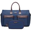 Modoker - Borsone convertibile per indumenti con tracolla, per uomo e donna, 2 in 1 da appendere, valigia da viaggio, Blu, 45L, Morbido