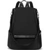 FOLOVEYA Zaino Donna Zaino per PC Portatili 14 Pollici Impermeabile Zaini Casual Antifurto Borsa a Spalla con Tracolla Removibile per Viaggio Scuola Lavoro Poliestere Nero