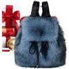 Generic Borsa pelosa in finta pelliccia con coulisse, zaino con tracolla regolabile, per ragazze, inverno, viaggi, escursioni, scuola, Natale