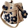 Generic Borsa a mano da donna, realizzata a mano, stile bohémien, lavorata a maglia, per nuoto, sabbia, barca, crociera, viaggi, estate, palestra, pranzo, doccia, bagnato