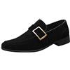 OBiQuzz Mocassini, scarpe da uomo, slip on Loafers, per il tempo libero, da lavoro, da lavoro, in pelle scamosciata, morbide, piatte, da uomo, da corsa, da trekking, da barca, Nero , 38 EU
