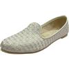 ESHOE ETHNIC Scarpe da uomo color crema oro ricamate etniche slip-on matrimonio punjabi jutti fatte a mano mojari party scarpe, bianco, 46 EU