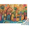 gHjKIZxCvBn Città Fantasia Colorata Arte Astratta Puzzle 1000 Pezzi Carta per Adulti Scena Notturna Puzzle per Famiglia 52x38cm/1000pcs