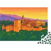 JWNDFKPVXZGL Alhambra Tramonto Paesaggio Puzzle 1000 Pezzi Puzzle per Adulti Cartoncino Alta Qualita Relax Decorazione Famiglia 38x26cm/1000pcs