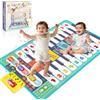 Charmofun Tappeto Musicale Bambini, Tappetino Musicale per Pianoforte con 8 Strumenti, 10 Canzoni Incorporate, Giocattolo Musicale Regalo Natale e Compleanno per Ragazzi Ragazze 1 2 3 4 Anni