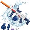 XUNIVERS Pistola ad acqua elettrica, 320CC + 120CC Potenti, Pistola ad acqua di grande capacità, Pistola a Spruzzo a Lungo Raggio da 35 Piedi, Giocattolo per ragazzi ragazze Beach Pool giocattolo(Blu)