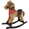 GIODICART Cavallo a Dondolo Marrone Chiaro, Peluche Cavalcabile