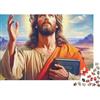 RNDPFLKM Gesù - Religione Puzzle premium da 1000 pezzi Gesù con Bibbia Cartone riciclato Allenamento per la mente Abilità logiche 38x26cm/1000pcs