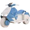 MAMIZO Moto elettrica per bambini, Triciclo elettrico con 2 motori, 92x42x56 cm, Moto elettrica per bambini con musica, pedali, faro anteriore, USB, 3 km/h, 30 kg, per bambini 3-6, 3 pcs ruote, Blu