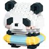TenaLucy 3D Famiglia di Panda Giocattolo, Panda Rosso Mini Personaggio a Mattoncini, Red Pando Gioco di Costruzione, Costruzione dis Animali Pando in Stile Ppixel per Bambine Bambini (Salvagente)