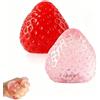 Generico 2pcs Big Squishies Fragola, Cute Strawberry Squeeze Toys, Aggiornare Squishies di frutta, Kawaii Sticky Stress Toy, Giocattoli Fidget chiari, Adatto per tutte le età per rilasciare lo stress