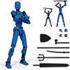 PKKP T13 Action Figure, 20 cm T13, action figure con più giunti, stampa 3D multi jointed Movable, action figure robot, action figures decorazione desktop (blu-nero)