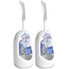 York Scopino per WC Spazzolato Scovolino WC Porta scopino rotondo in plastica Set Di Scopini per WC Protezione Antischizzo Scopettino Bagno Durevole e Igienico Colore Bianco (Confezione da 2)
