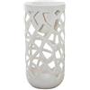 DRW Vaso con luce LED in fibra di vetro in ecru ruvido, 90 x 44 x 44 cm