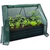 Relaxdays Aiuola rialzata con Serra, Fiori, Piante & ortaggi, HxLxP:92x125x95 cm, Verde, Letti