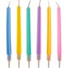 dekora - 6 Candeline Compleanno Lunghe Multicolore 12 cm per Torte