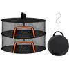 Relaxdays Rete di Essiccazione Pieghevole 2 Livelli per Erbe, Frutta, Verdura, Funghi, da Appendere, Arancione/Nero 40x6