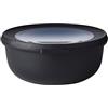 Mepal - Multi Bowl Cirqula Round - Contenitori Plastica con Coperchio - Adatto come contenitore ermetico per Frigo, microonde, Congelatore e piatti da portata - Ciotole Cucina - 750 ml - Nordic black