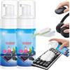 Giurui Detergente in schiuma per tastiera e mouse, tastiera ed elettronica, kit di pulizia con spazzola e panno, formula ad asciugatura rapida che residua, per tastiere, mouse da gioco, touchpad per laptop