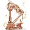 ROKR Arpa magica puzzle 3D in legno, carillon meccanico, kit vintage musicale...