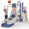 hoopyosms Scivolo per Bambini con Canestro da Basket, Palla e Telescopio Gioc...