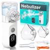 YGVQN Nebulizzatore Portatile USB-C con Display Digitale, Apparecchio per Aerosol a Ultrasuoni per Adulti e Bambini, Funzione Autopulizia, Include 2 Maschere e Boccaglio, Silenzioso ed Efficiente