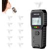 Unichefry Etilometro Portatile Certificato, Alcol Test Professionale con Display Digitale LCD, Chip ad Alta Sensibilità e 10 Bocchini , Precisione di Grado, Misuratore Alcolico per Uso Domestico e Personale