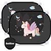 Asstikoo 2x Tendine Parasole Auto Bambini con Protezione UV, 45x35,5cm Parasole Auto Bambini con 8 Ventose, Tendine Parasole Unicorno, Parasole Auto Finestrini Laterali Protezione Solare Raggi UV